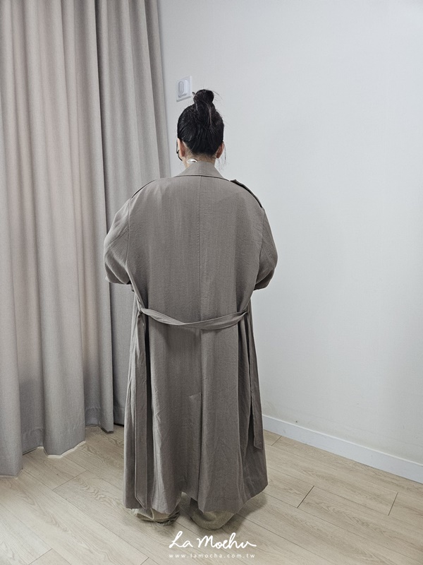 歐美風薄款麻料風衣外套